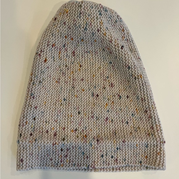 Misha & Puff Merino Wool confetti cream pom pom adult hat, Like New! - Picture 4 of 7